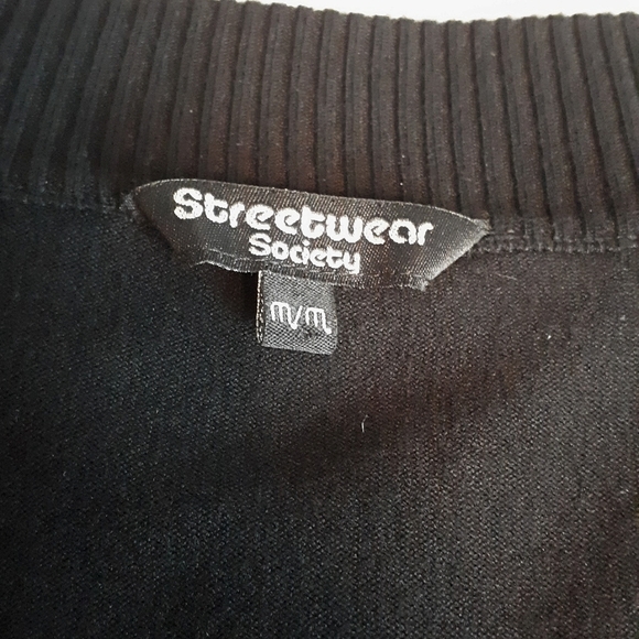 STREETWEAR SOCIETY Vintage Y2K Black & Grey Argyle/Diamond Patterned Sweater M - Picture 5 of 5